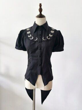 ACORN LOLITA Dark Gothic Lolita Moon Phases embroidered blouse